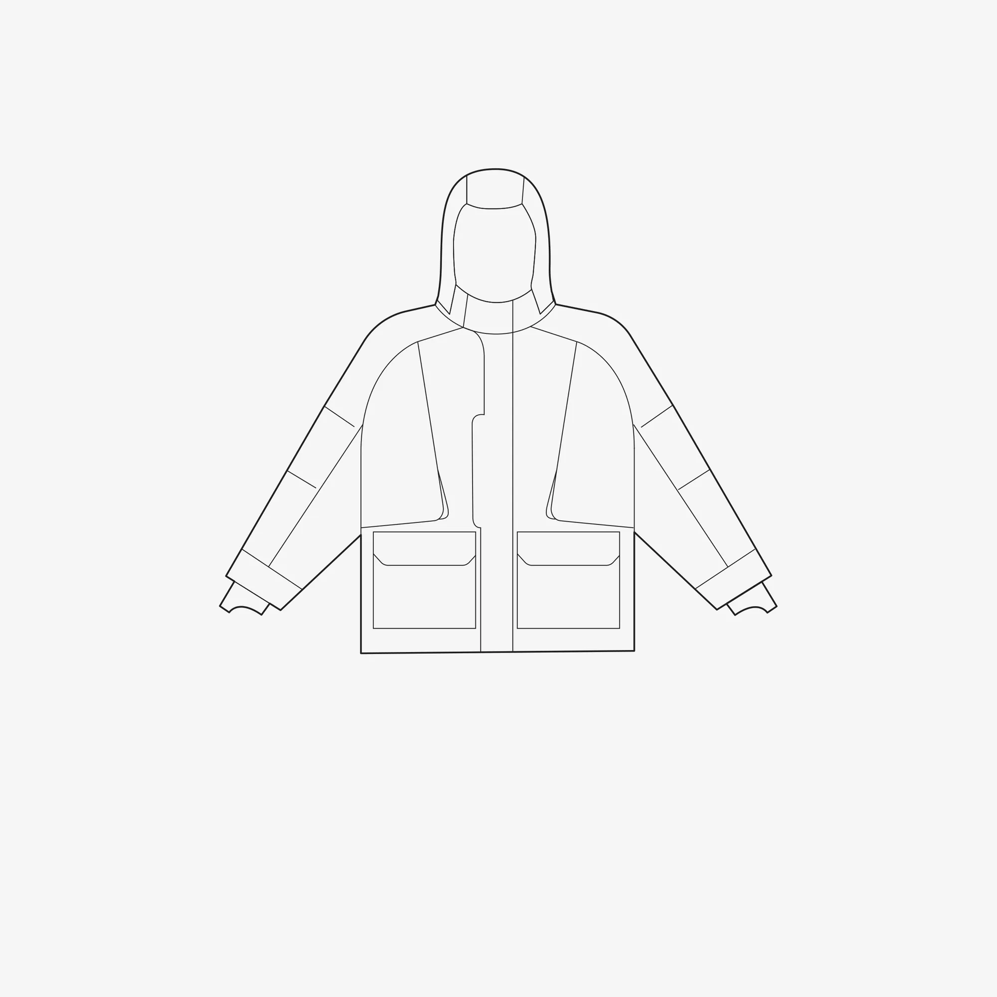 2L Patrol Jacket technical drawing