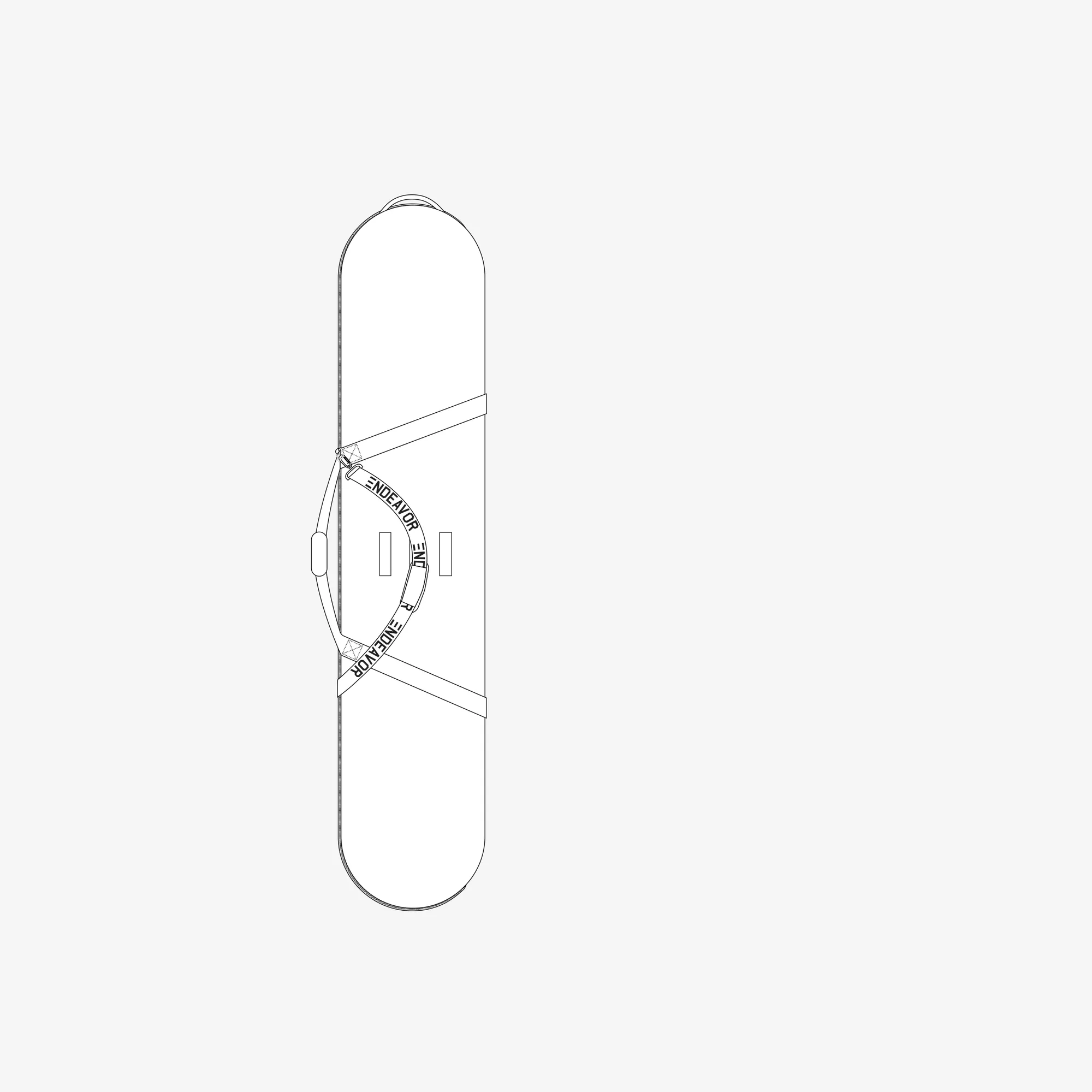 Trail Board Bag tech drawing with numbered features