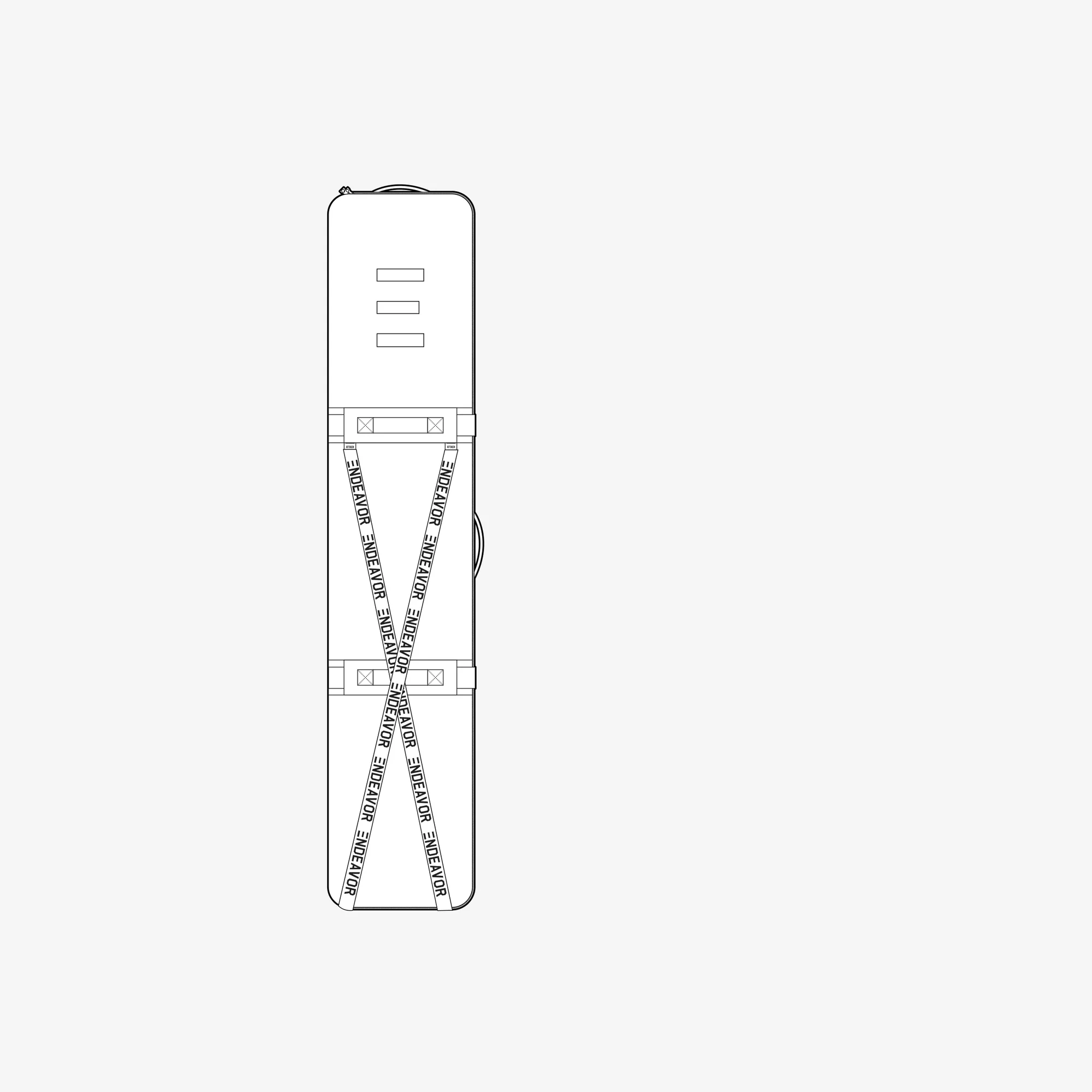 Utility Board Bag tech drawing with numbered features