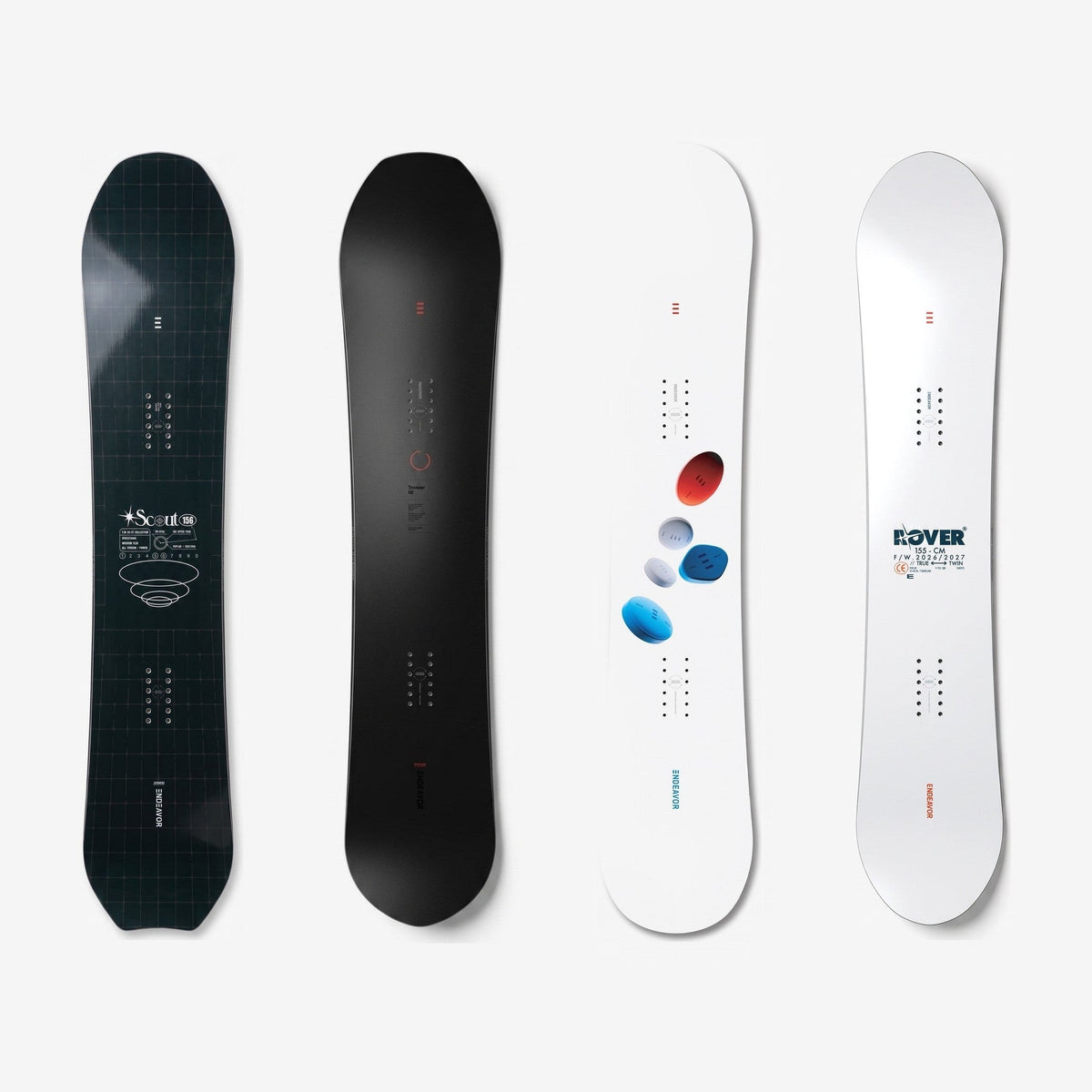 Scout, Trooper Pro, B.O.D. Women's and Rover snowboards, Snowboard Mag Hot 100