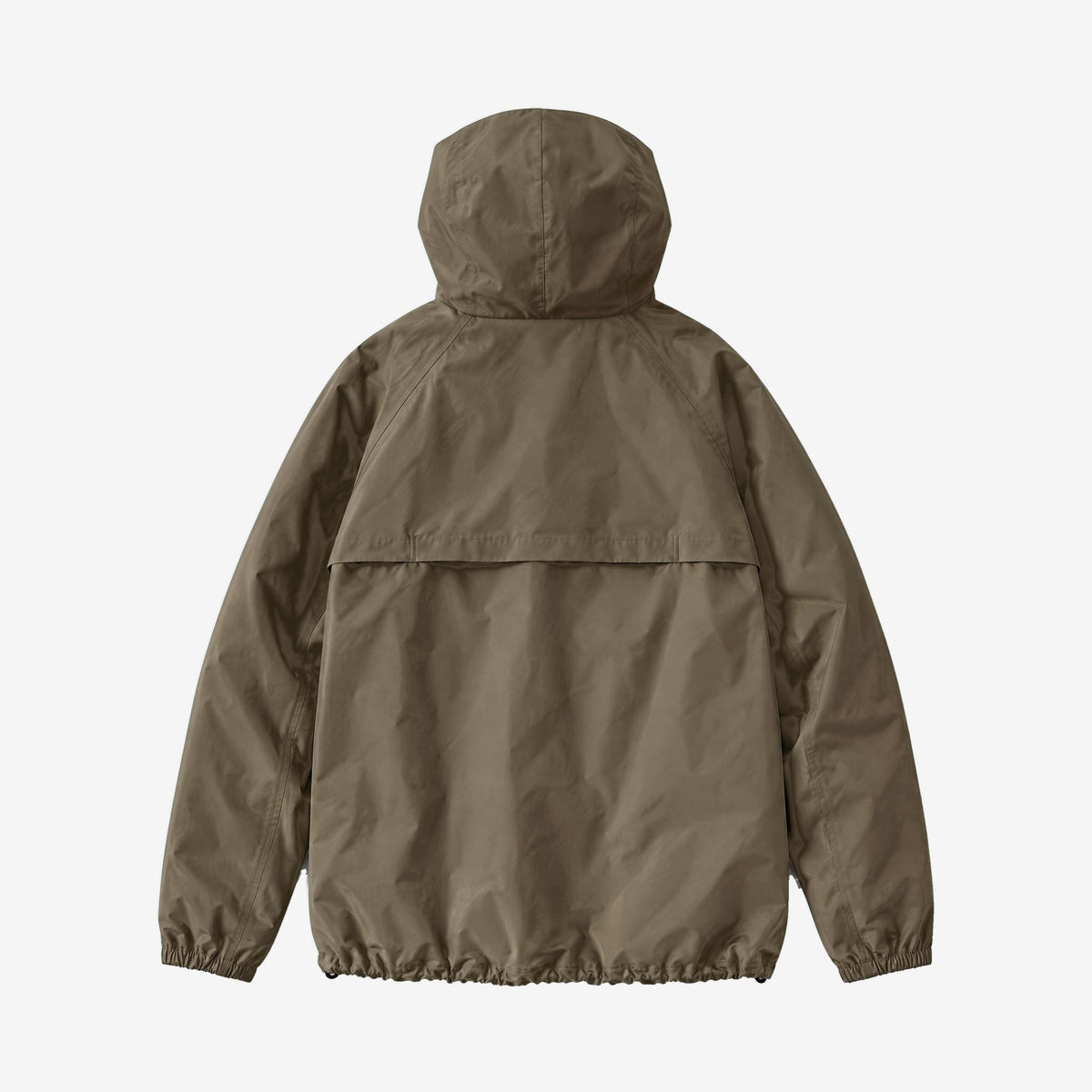 Endeavor 20K Windbreaker in Algae, back flat lay showing the back flap