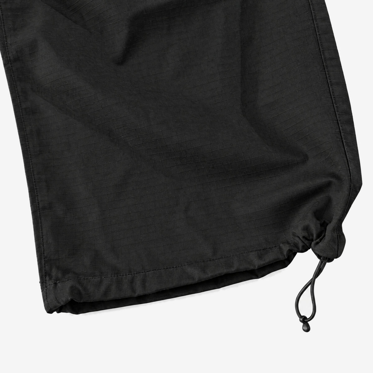 Endeavor 3L Scout Park Pant Black Ripstop Canvas, hem cinch detail