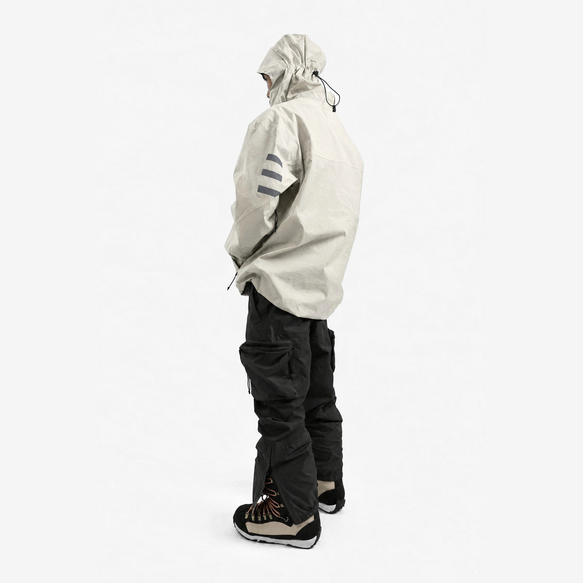 Endeavor 3L Shelter Jacket in Fiber, on model, another angle