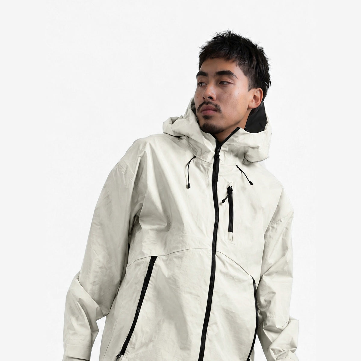 Endeavor 3L Shelter Jacket in Fiber, on model, waist-up