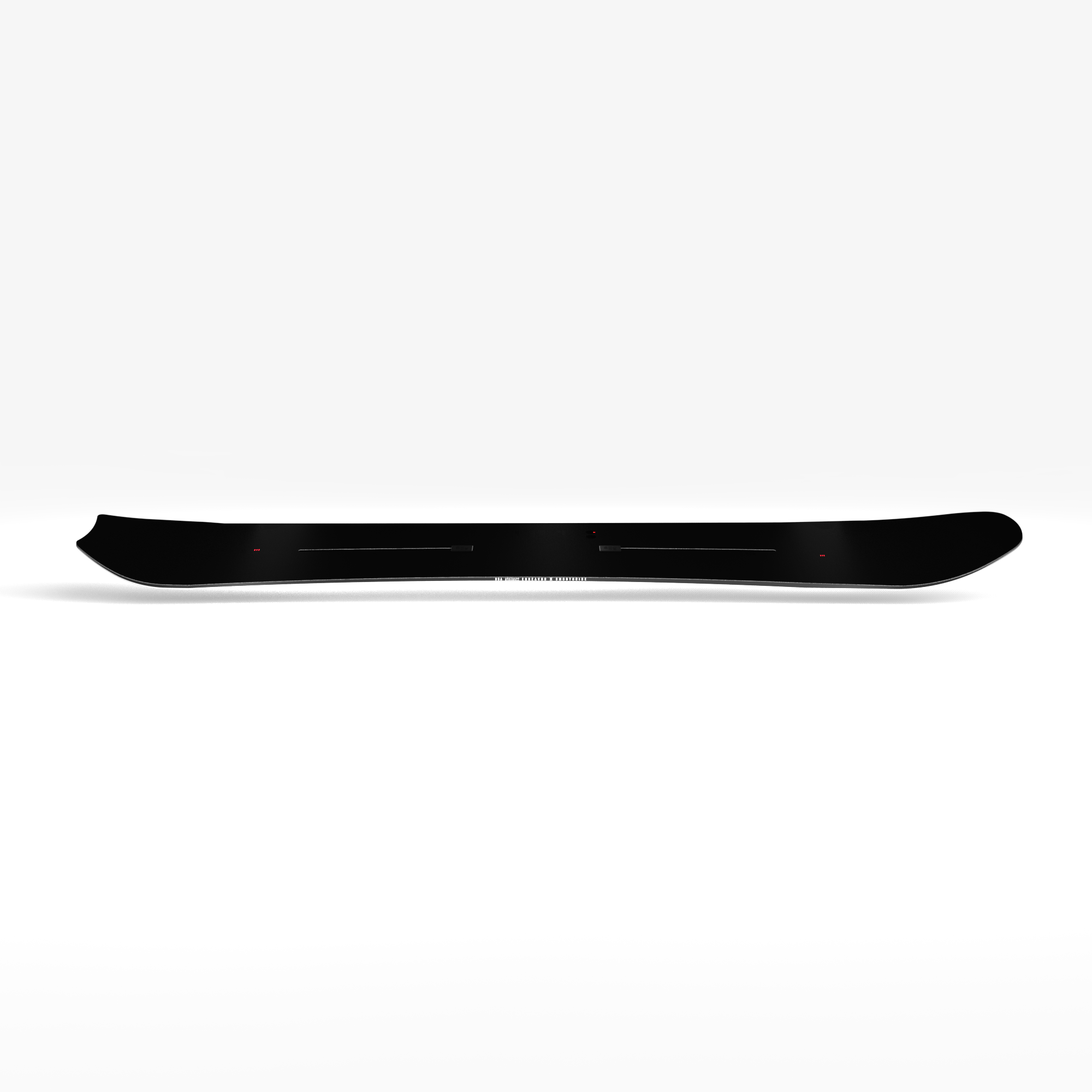 Endeavor Scout Pro Snowboard features a sleek black design with a swallow tail, ideal for freestyle, powder, and all-terrain snowboarding.
