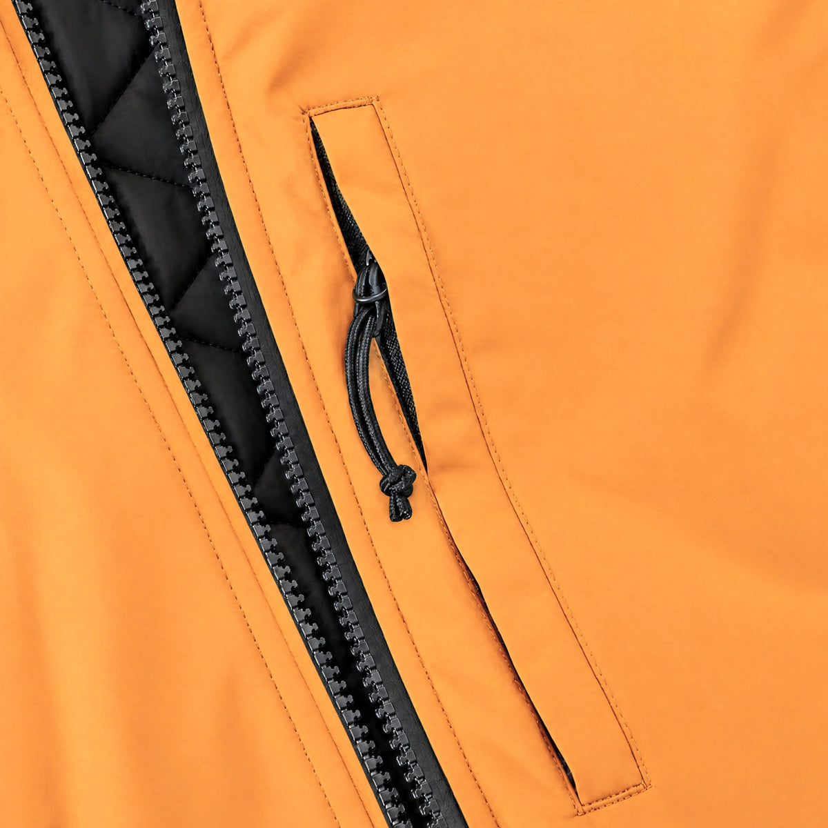 Endeavor 2L Bomber Jacket in Squirrel, vertical zip chest pocket beside the two-way front zip
