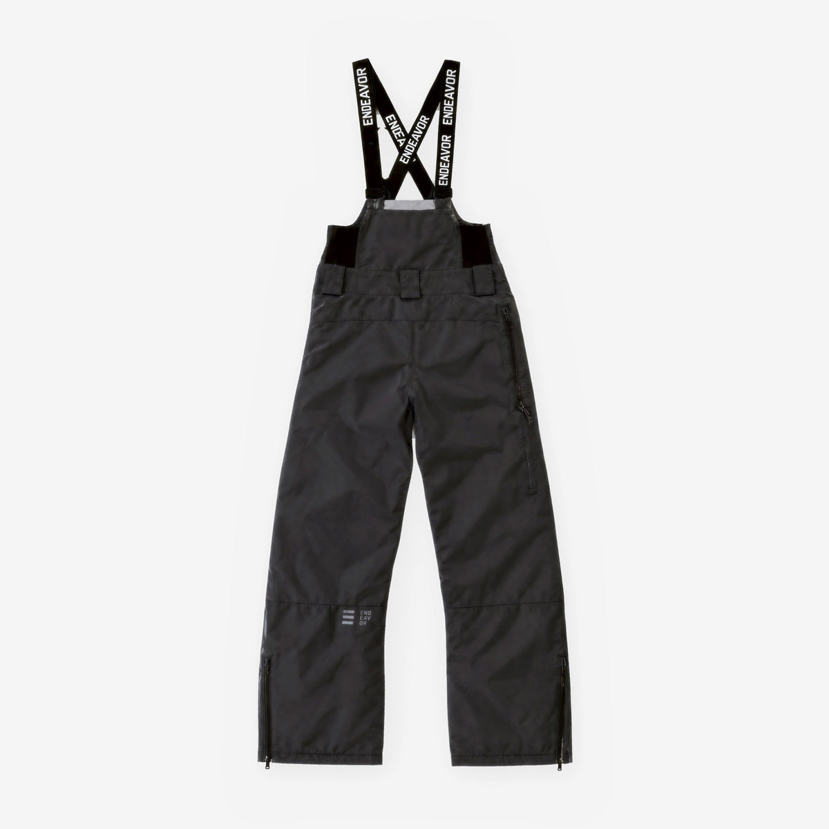 Endeavor 3L Shelter Bib Pant Black, back flat lay
