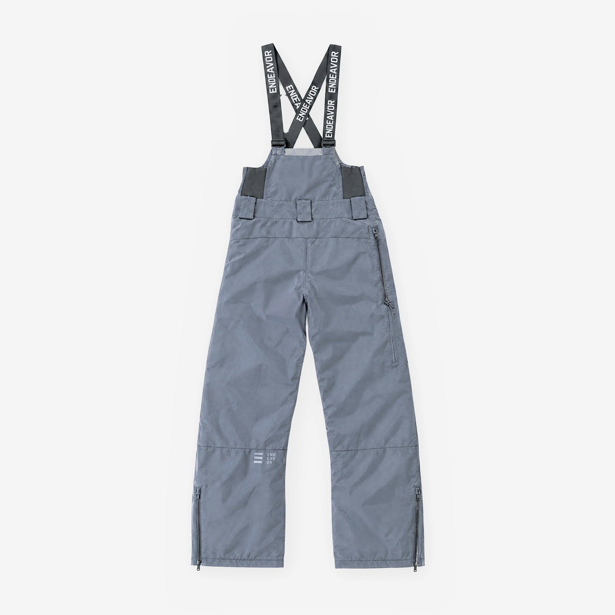 Endeavor 3L Shelter Bib Pant Graphite, back flat lay