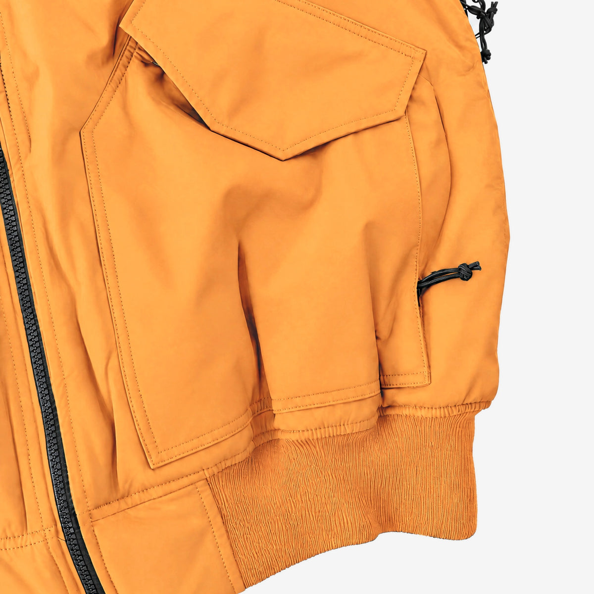 Endeavor 2L Bomber Jacket in Squirrel, lower flap pocket, hand pocket and rib-knit hem