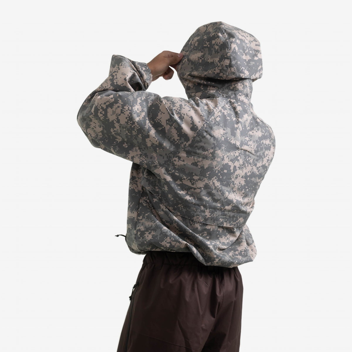 Endeavor 20K Windbreaker Limited Edition in Digi Ripstop Canvas, back view with the hood up