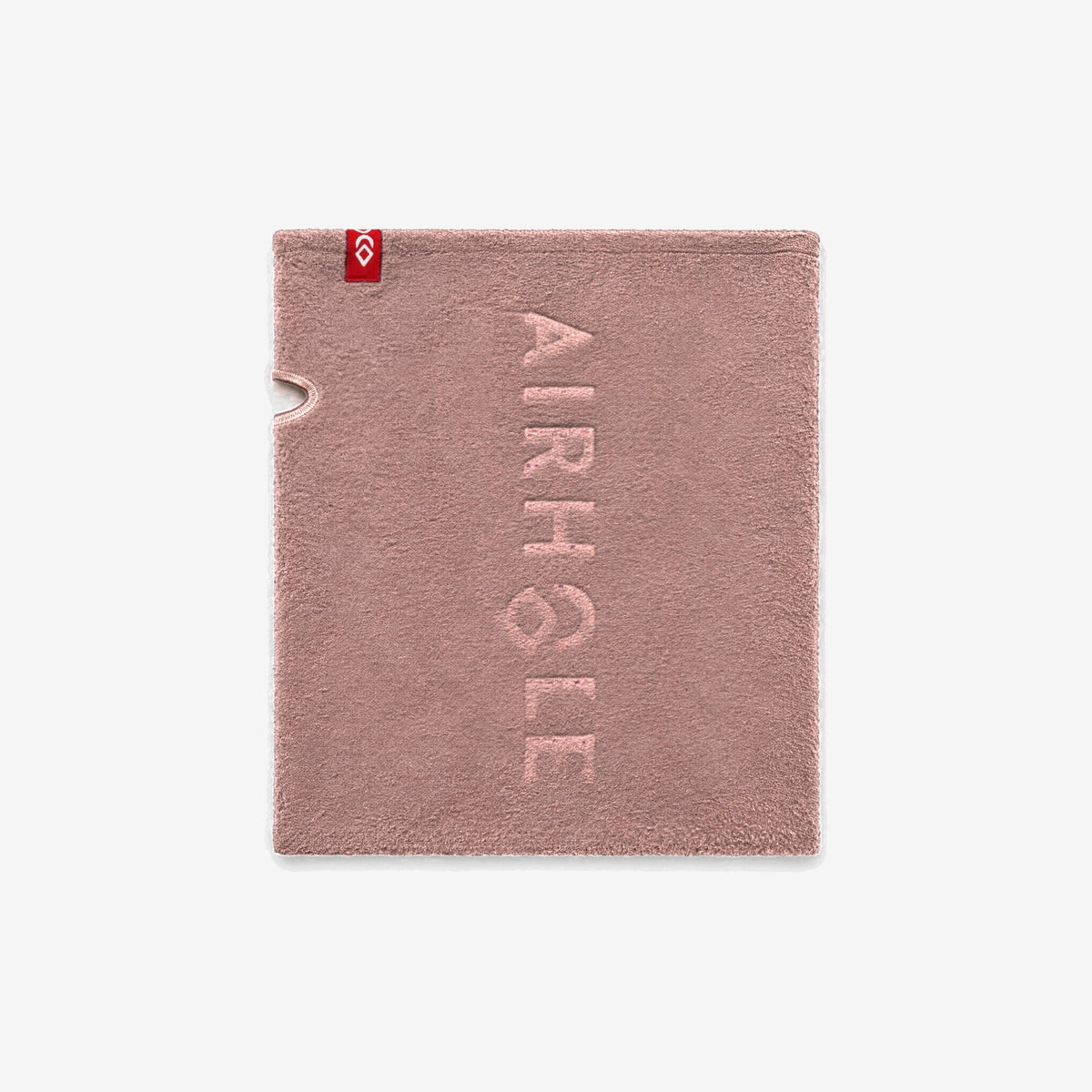 Airhole Airtube Microfleece – Dusty Pink – Flat lay, wordmark side