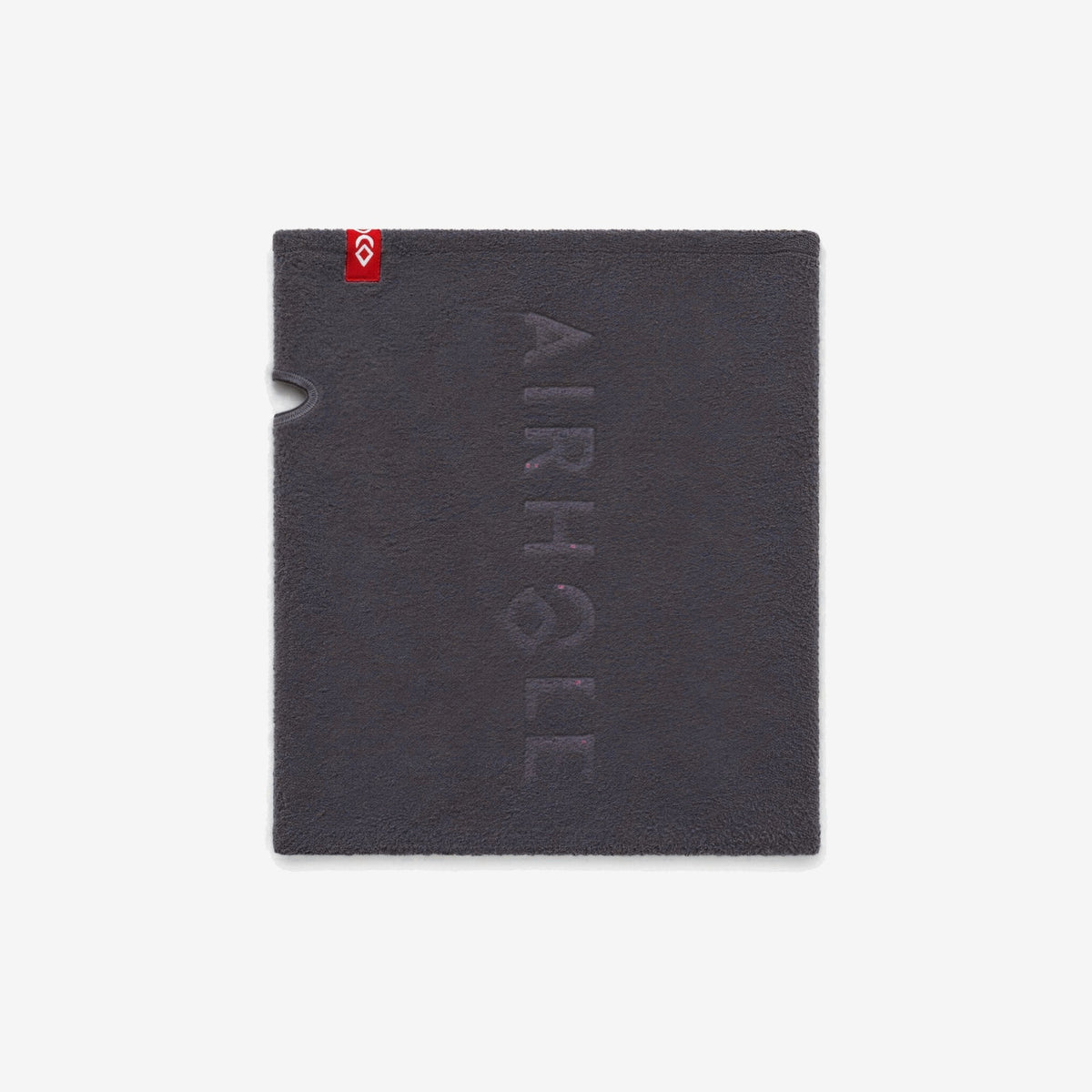 Airhole Airtube Microfleece – Slate – Flat lay, wordmark side