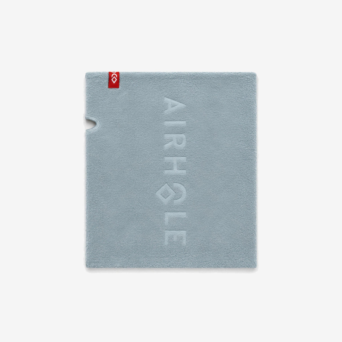 Airhole Airtube Microfleece – Sea Mist – Flat lay, wordmark side