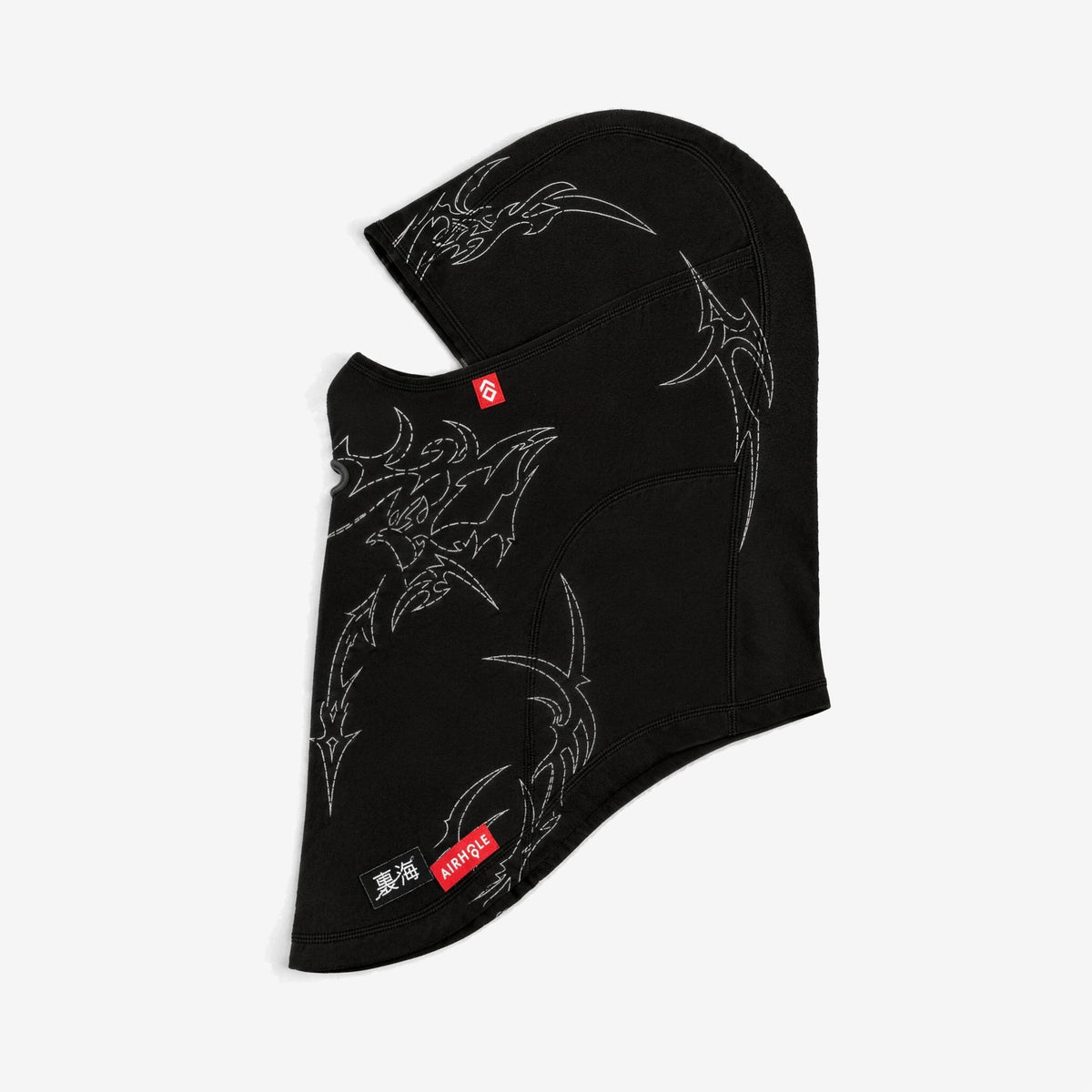 Airhole Balaclava Hinge Polar Fleece – Isami Matrix – Flat lay, labelled side