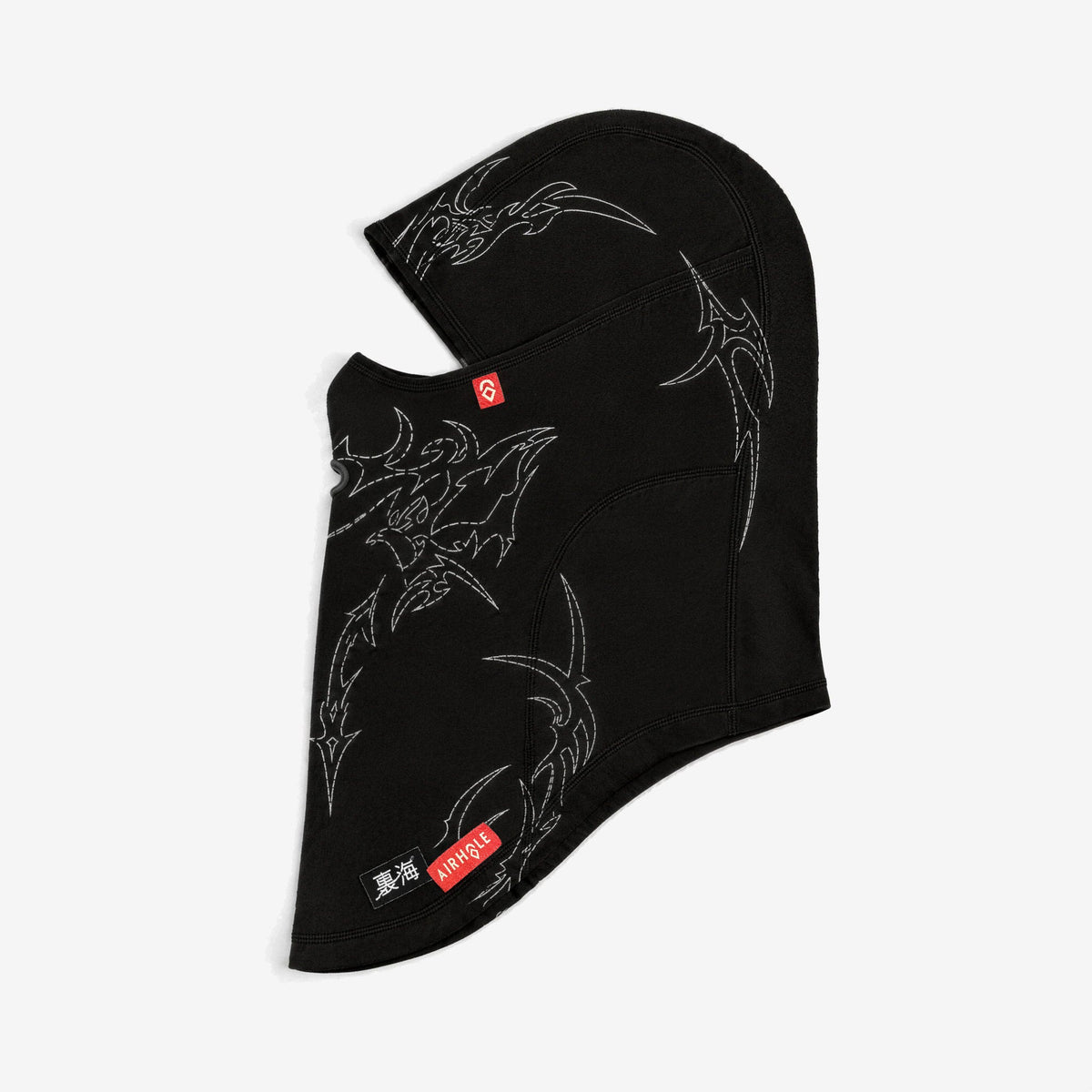 Airhole Balaclava Hinge Polar Fleece – Isami Matrix – Flat lay, labelled side