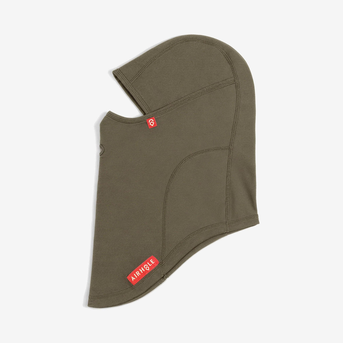 Airhole Balaclava Hinge Polar Fleece – Khaki – Flat lay, labelled side