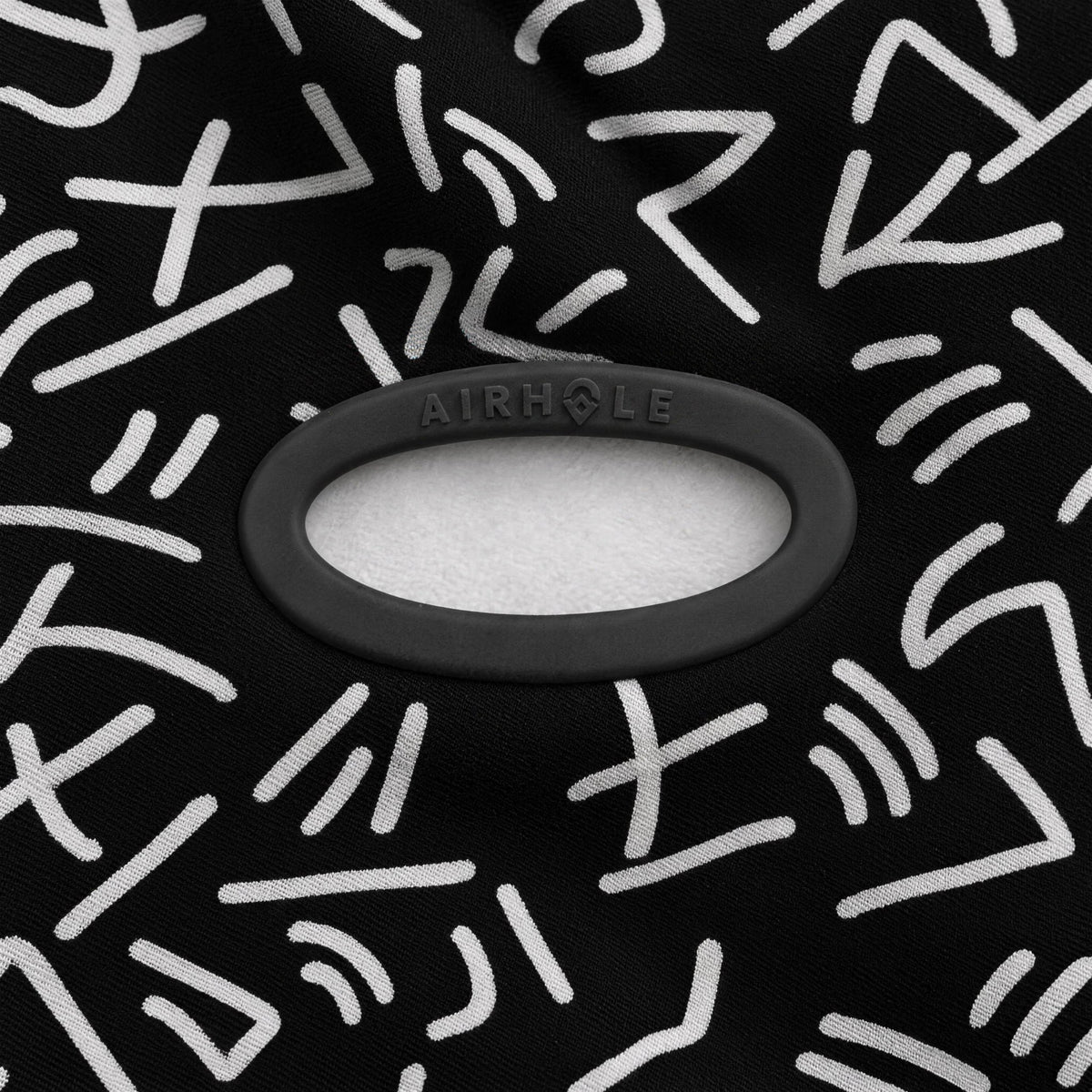 Airhole Balaclava Hinge Polar Fleece – Lucas Beaufort Black – Silicone Airhole close-up