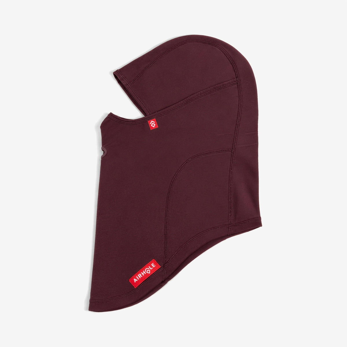 Airhole Balaclava Hinge Polar Fleece – Maroon – Flat lay, labelled side