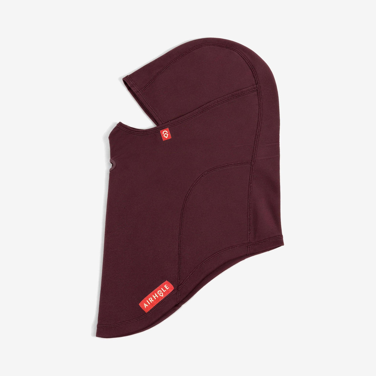 Airhole Balaclava Hinge Polar Fleece – Maroon – Flat lay, labelled side