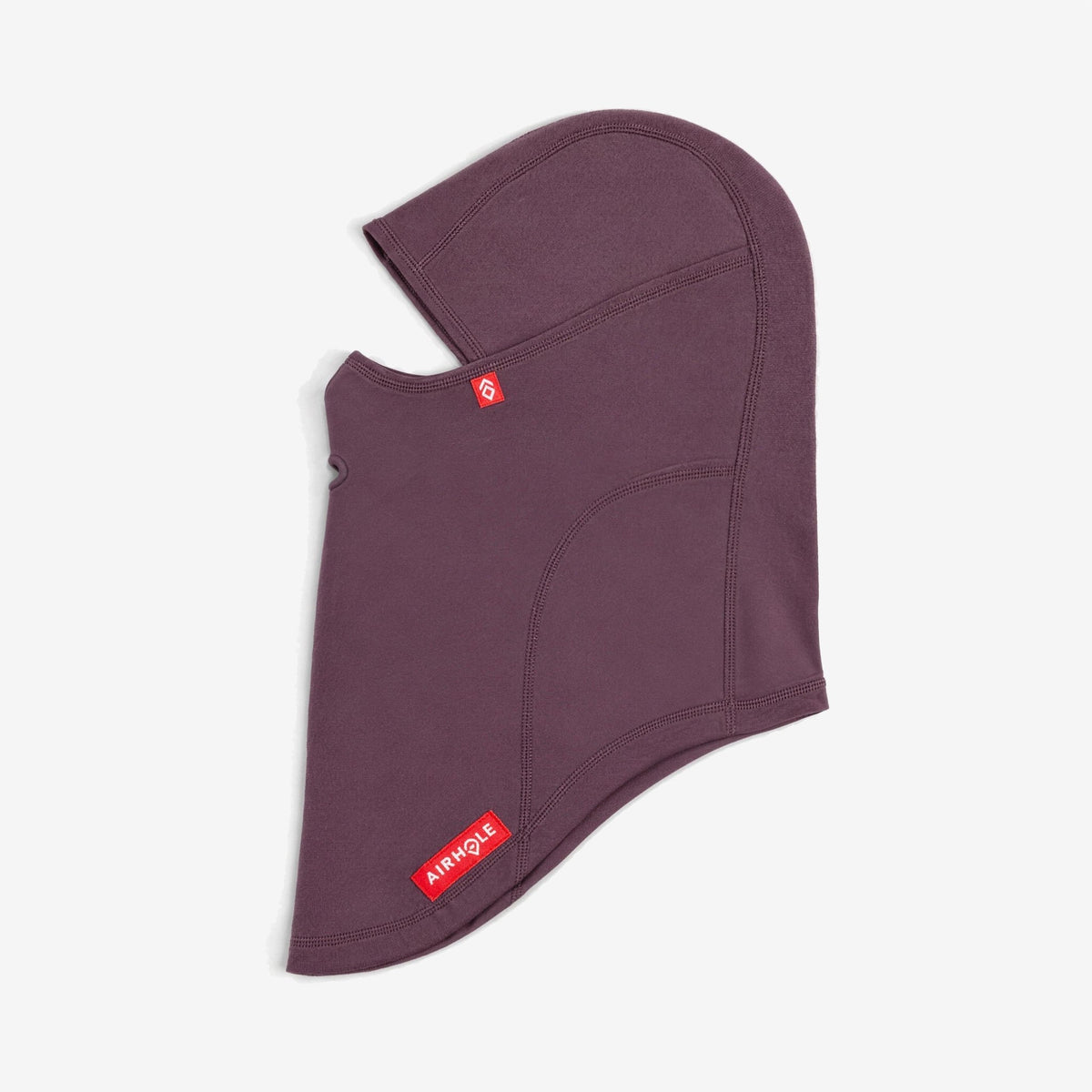 Airhole Balaclava Hinge Polar Fleece – Mulberry – Flat lay, labelled side