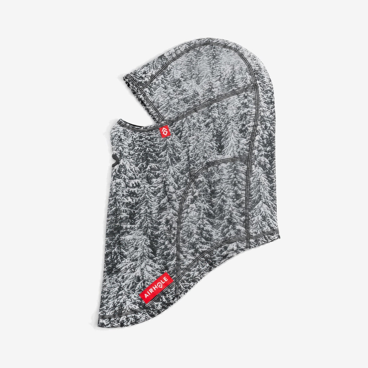 Airhole Balaclava Hinge Polar Fleece – Snow Ghosts – Flat lay, labelled side