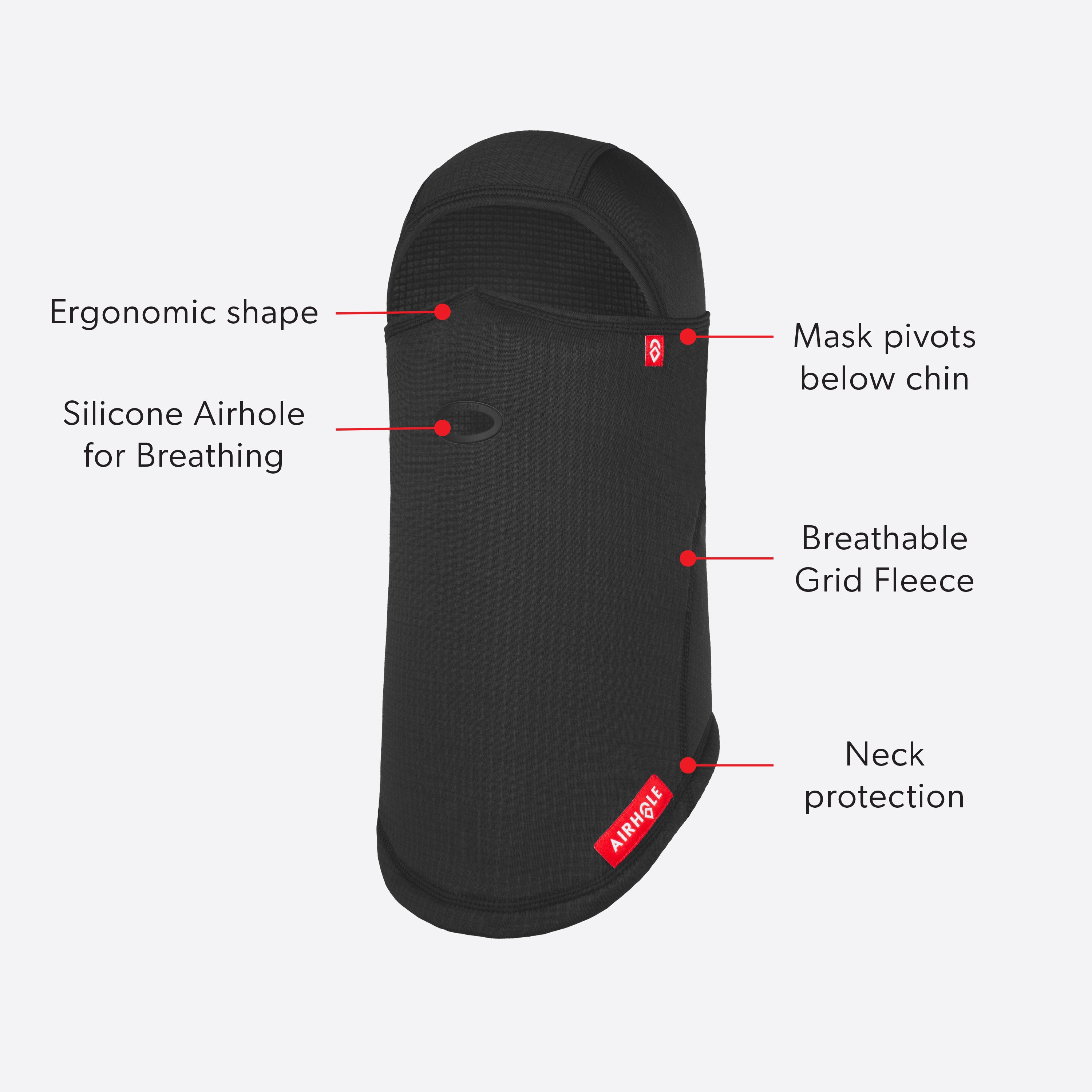 Airhole Balaclava Full Hinge Waffle Knit