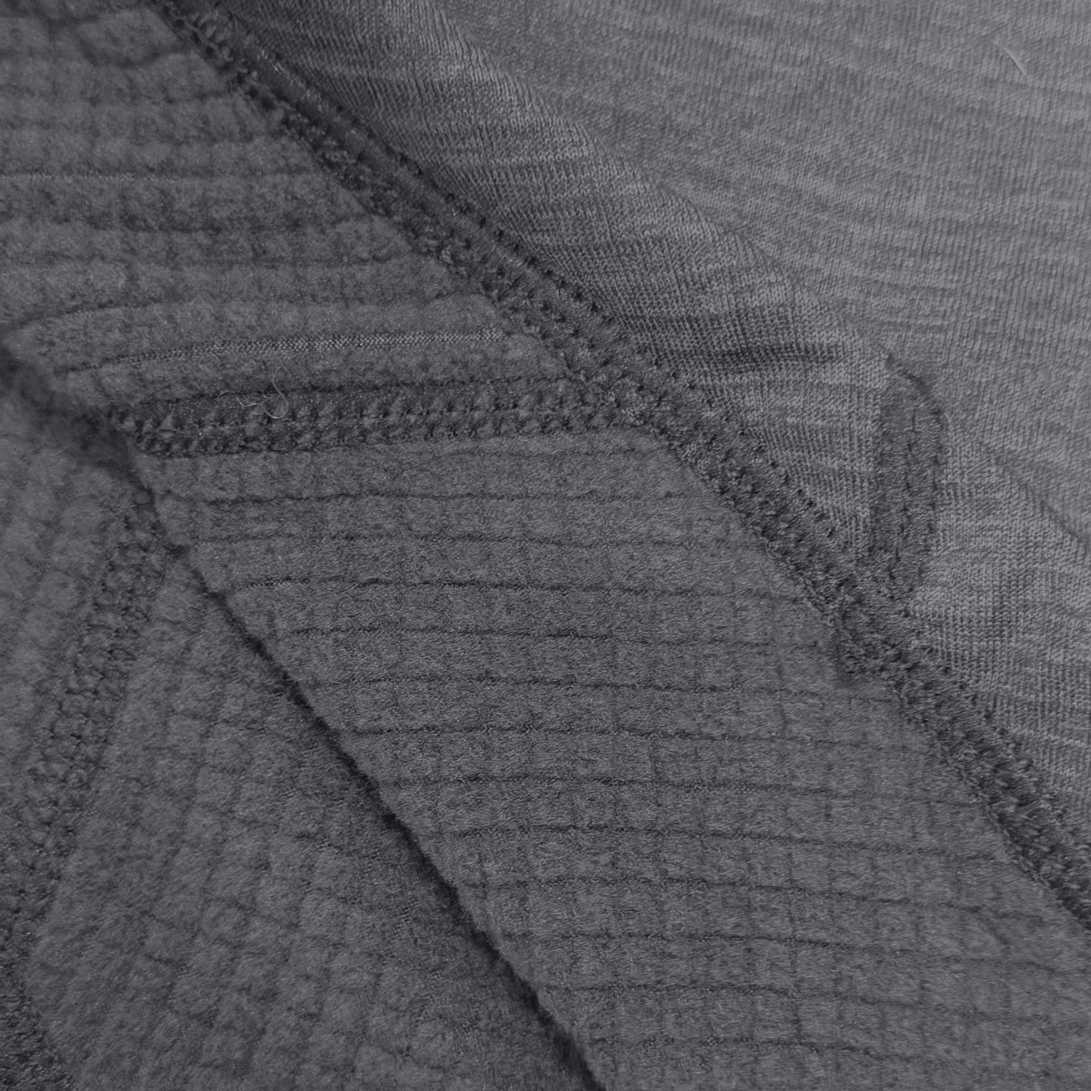 Airhole Balaclava Waffle Fleece – Charcoal – Jersey face, grid fleece lining