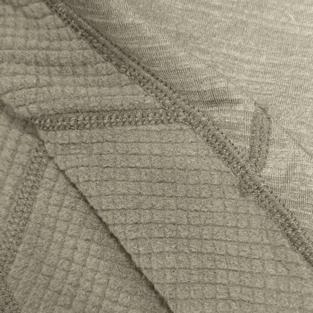 Airhole Balaclava Waffle Fleece – Khaki – Jersey face, grid fleece lining