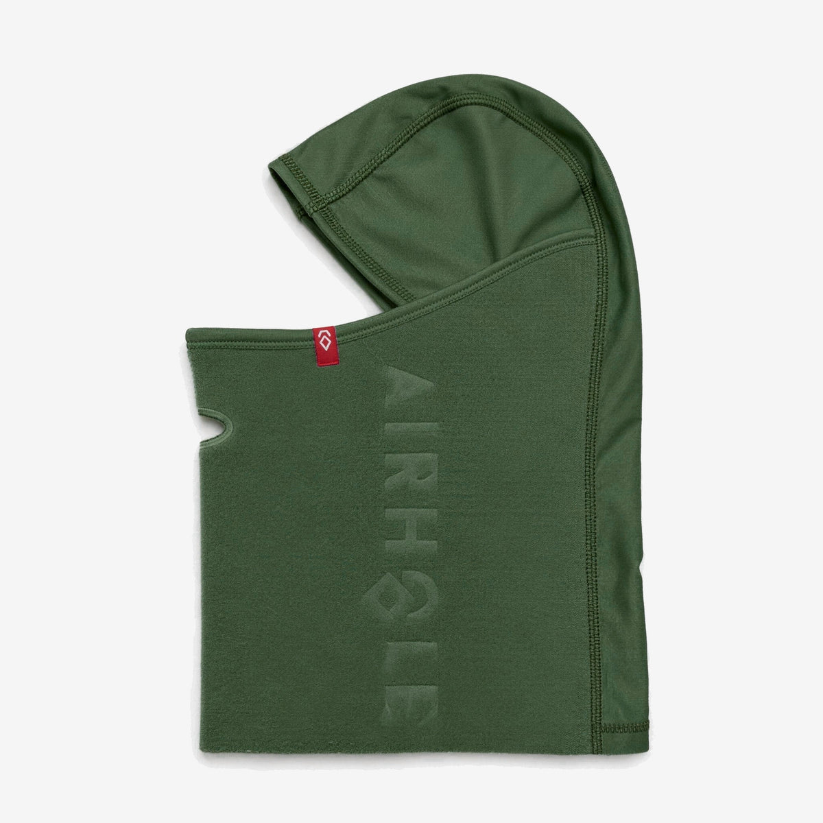Airhole Balaclava Microfleece – Army – Flat lay, left profile