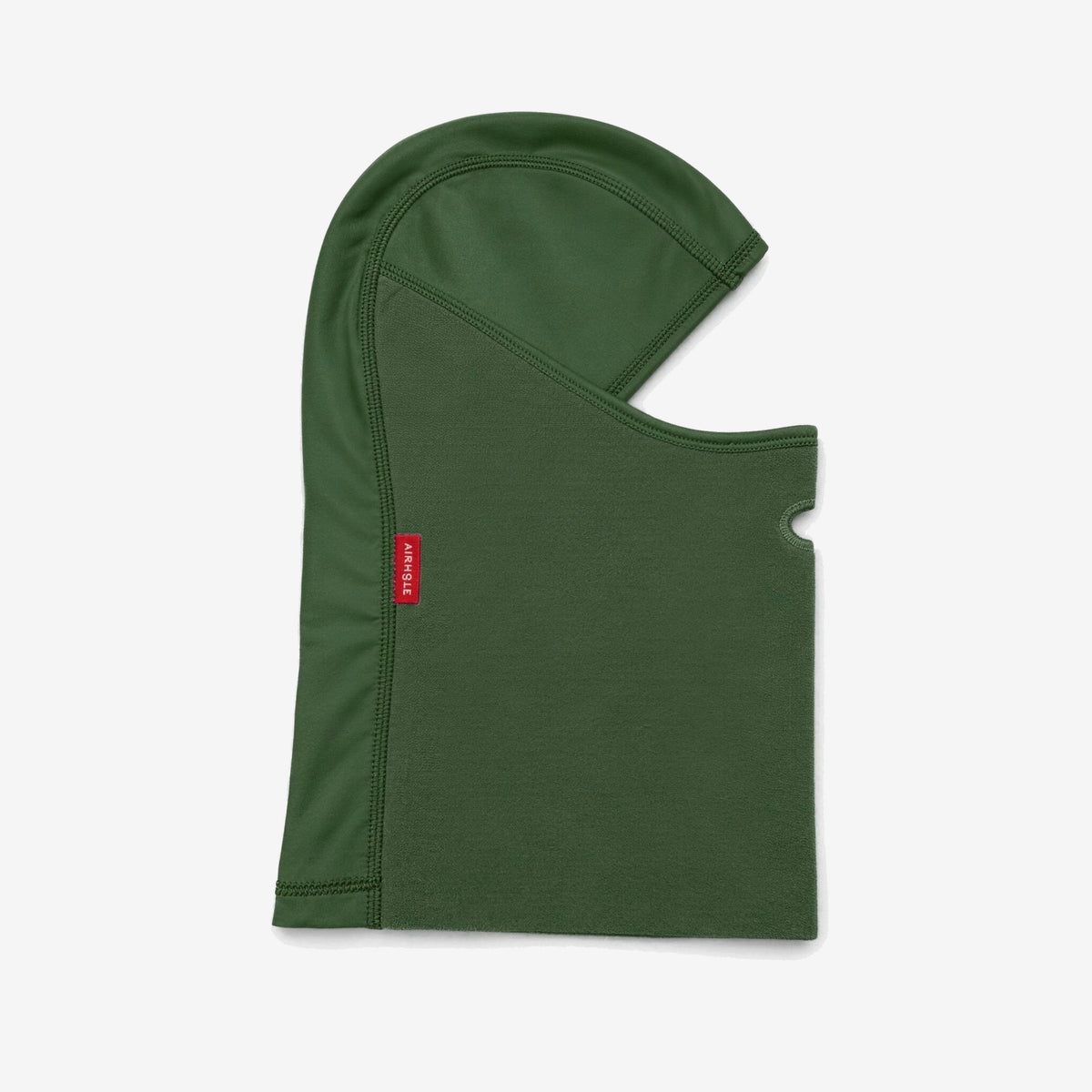 Airhole Balaclava Microfleece – Army – Flat lay, right profile