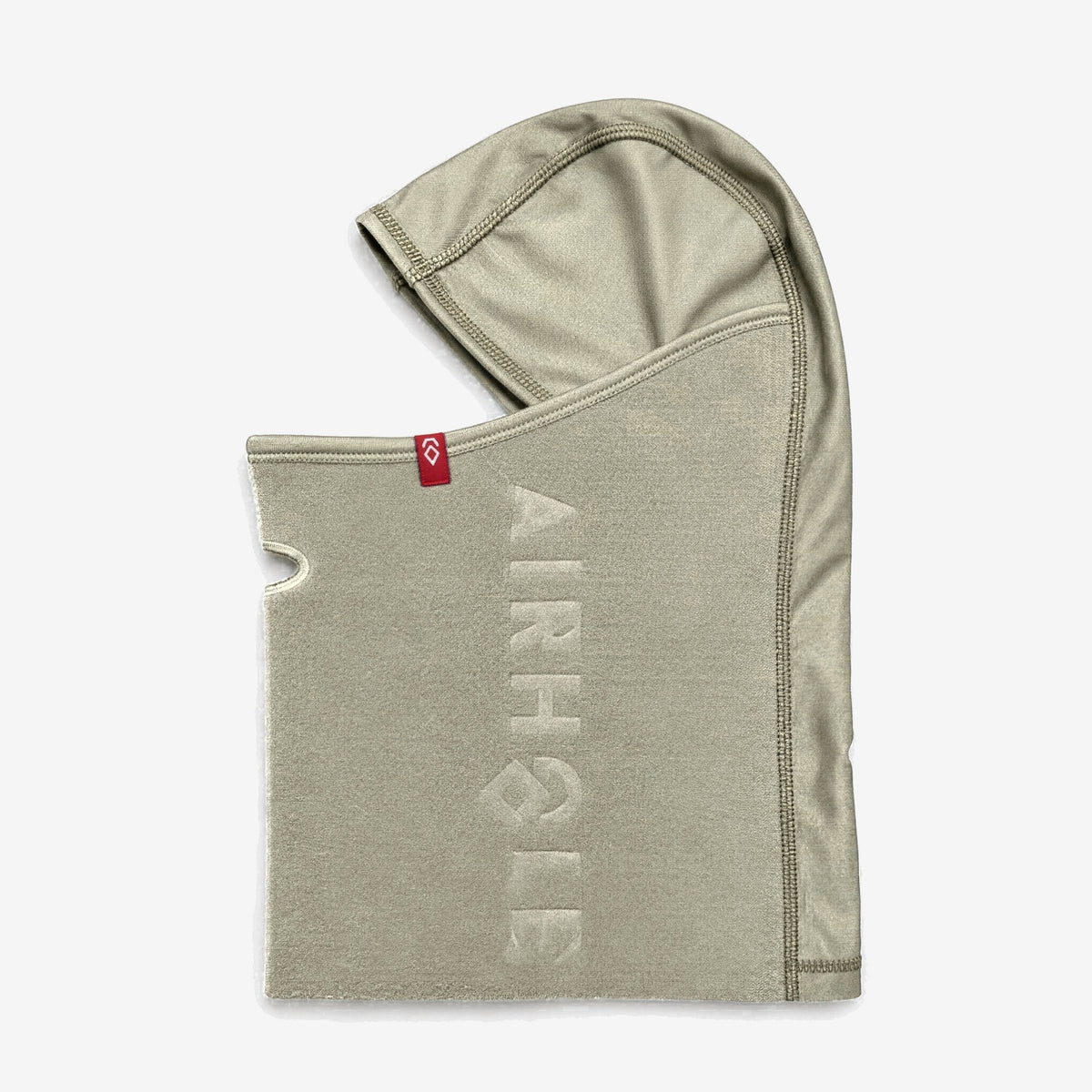Airhole Balaclava Microfleece – Khaki – Flat lay, left profile