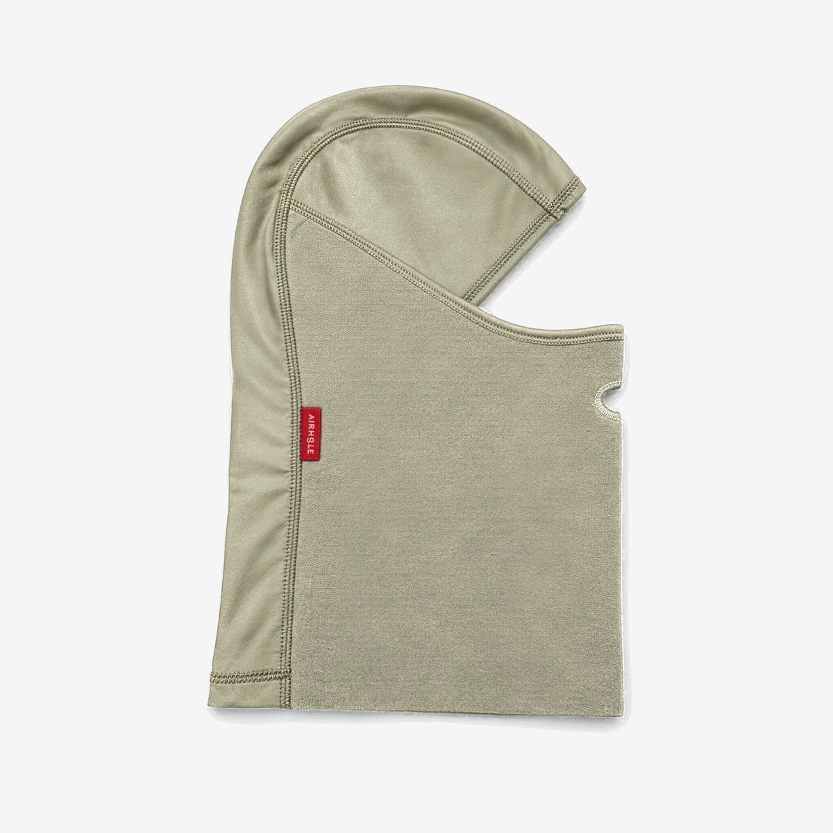 Airhole Balaclava Microfleece – Khaki – Flat lay, right profile