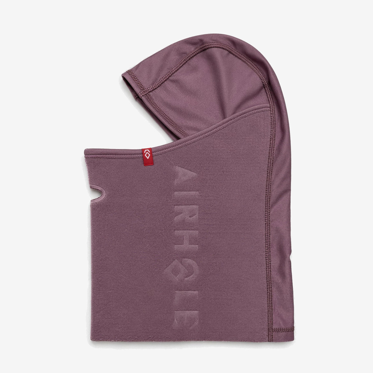 Airhole Balaclava Kids Microfleece – Mulberry – Flat lay, left profile