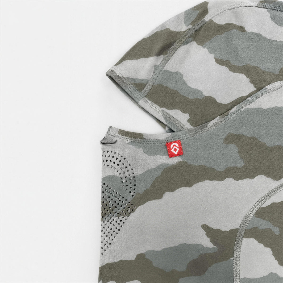 Airhole Laser Drytech Balaclava – Terra Camo – Front close-up