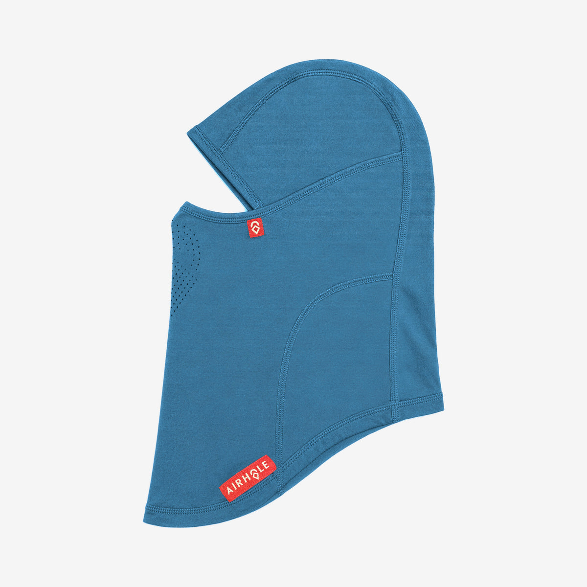 Airhole Balaclava Hyper Hole – Aqua – Flat lay, labelled side