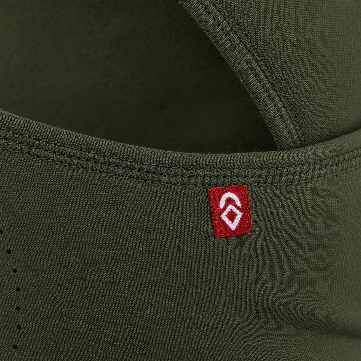 Airhole Laser Polar Fleece Balaclava – Algae – woven label detail