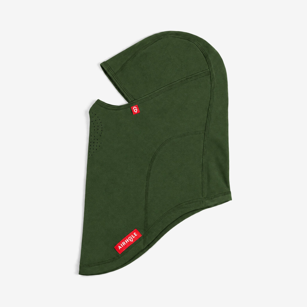 Airhole Laser Polar Fleece Balaclava – Army – flat lay, side