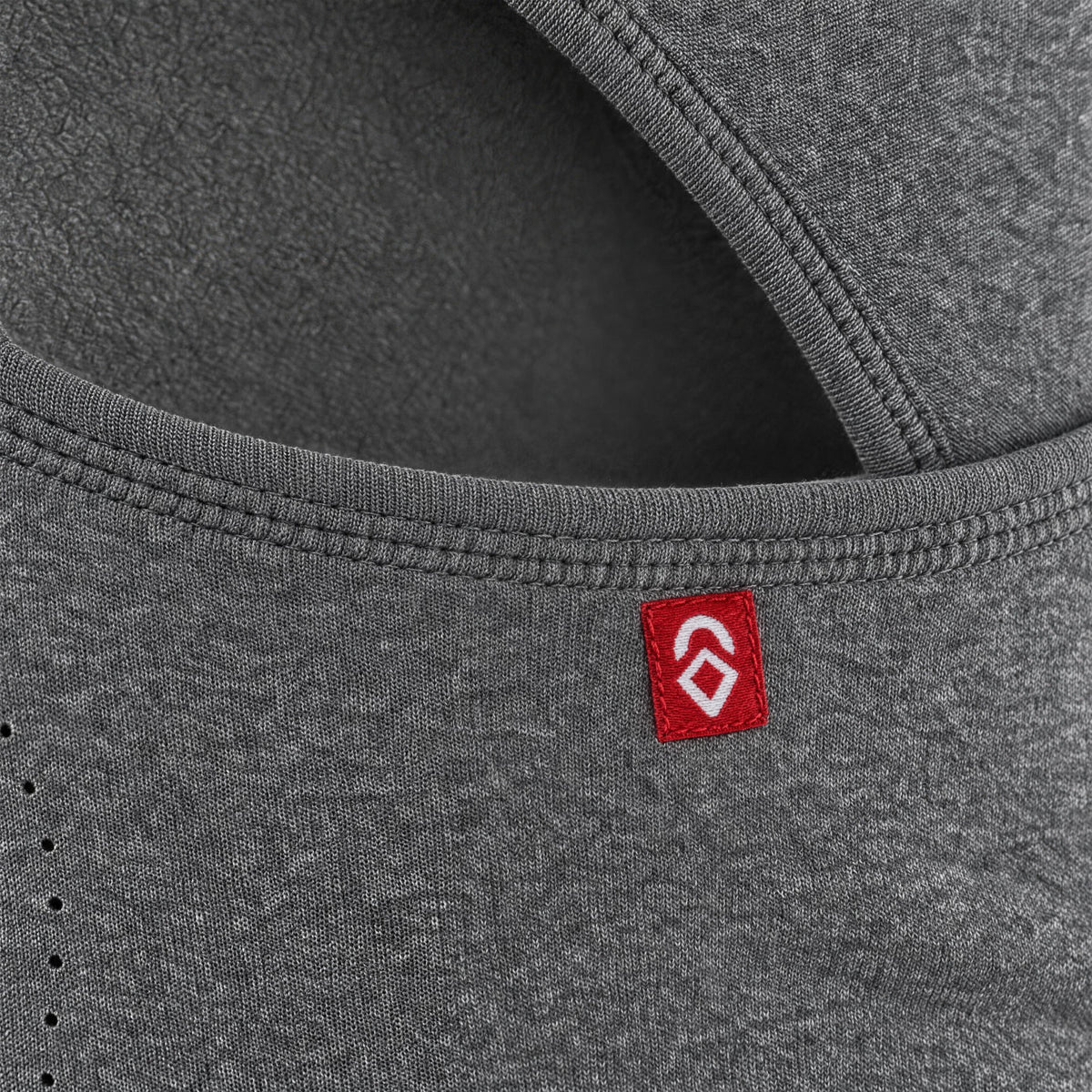 Airhole Laser Polar Fleece Balaclava – Heather Grey – woven label detail
