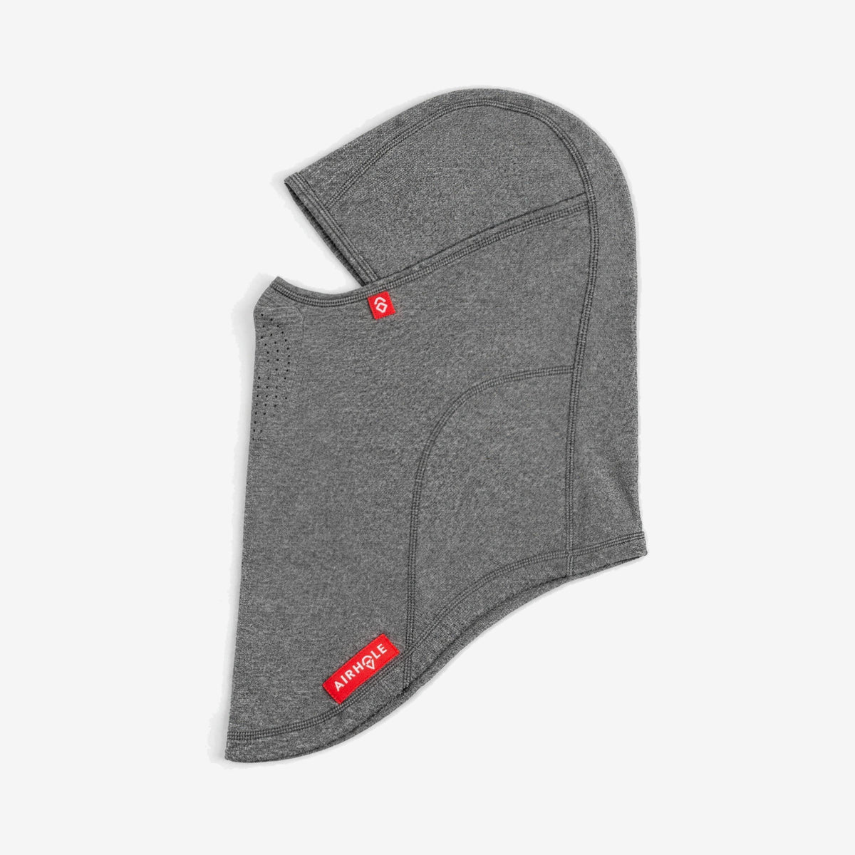 Airhole Laser Polar Fleece Balaclava – Heather Grey – flat lay, alternate view