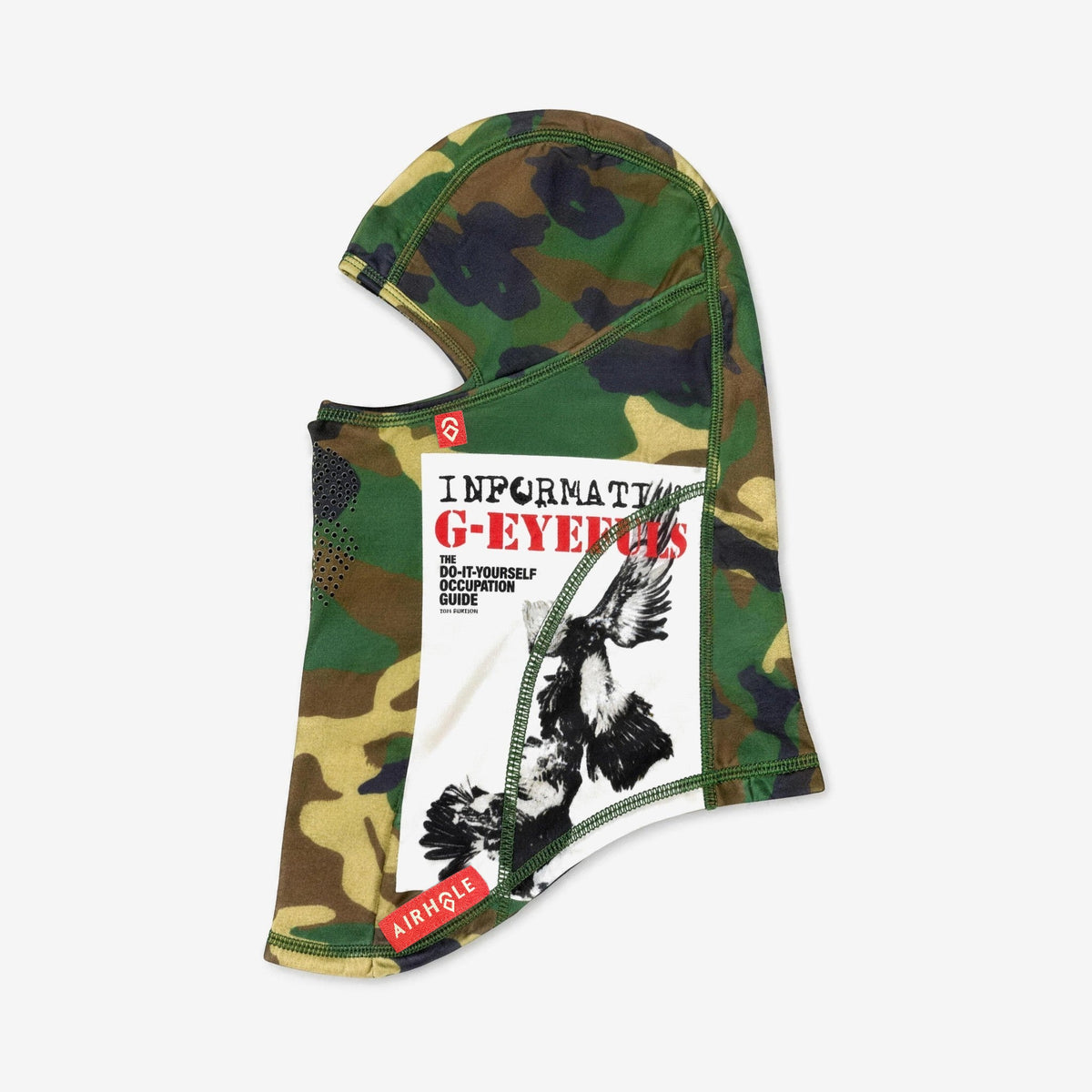 Airhole Laser Polar Fleece Balaclava – Information Garage 2 – flat lay, alternate view