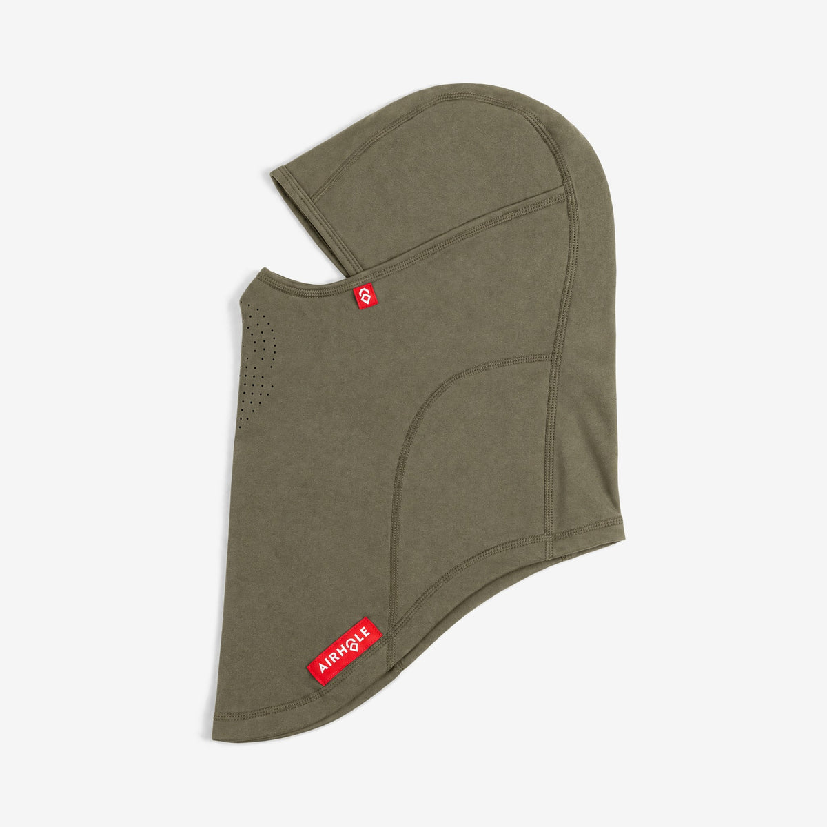 Airhole Laser Polar Fleece Balaclava – Khaki – flat lay, side