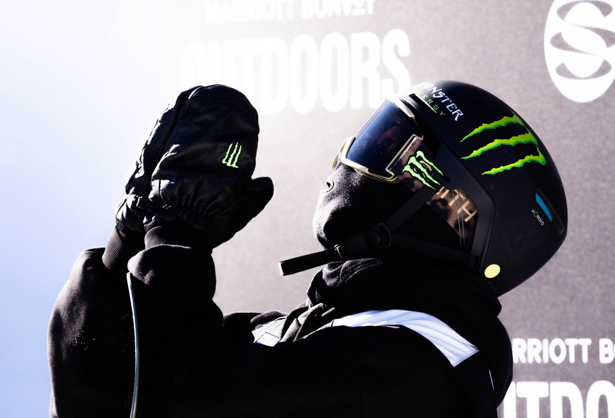 Rider in a black Airhole polar fleece balaclava with the Original silicone Airhole