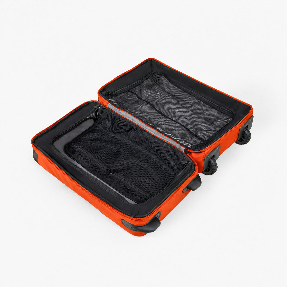 Endeavor Commuter Rolling Bag – Flame – open, empty