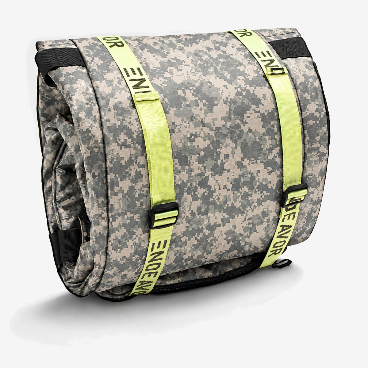 Endeavor Utility Snowboard Bag in Digi Camo, rolled up for storage