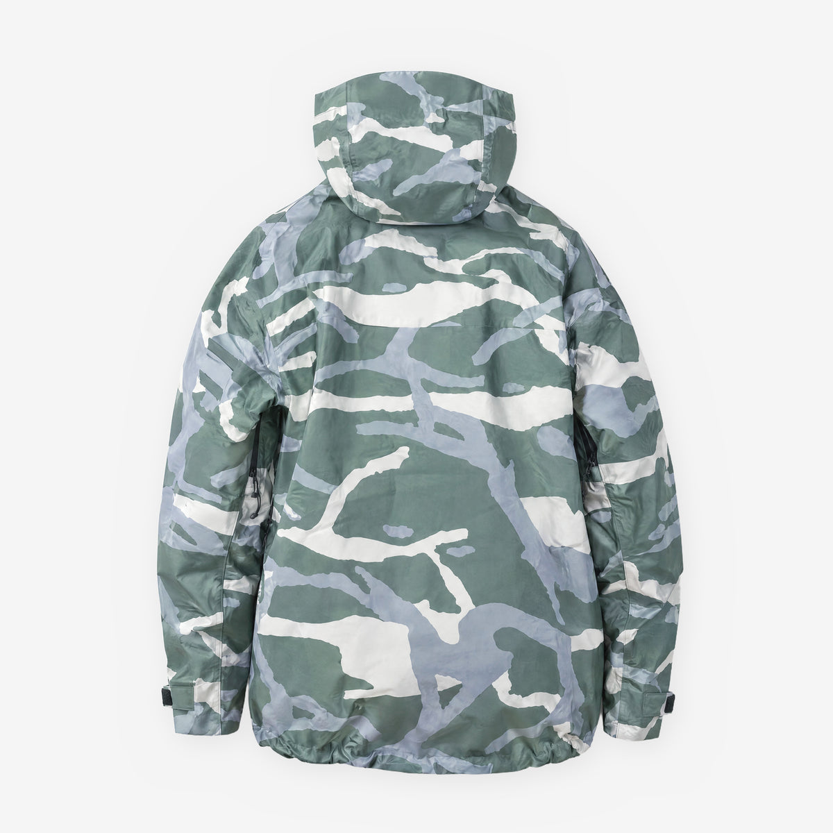Endeavor 3L Shelter Jacket in Camo, back flat lay