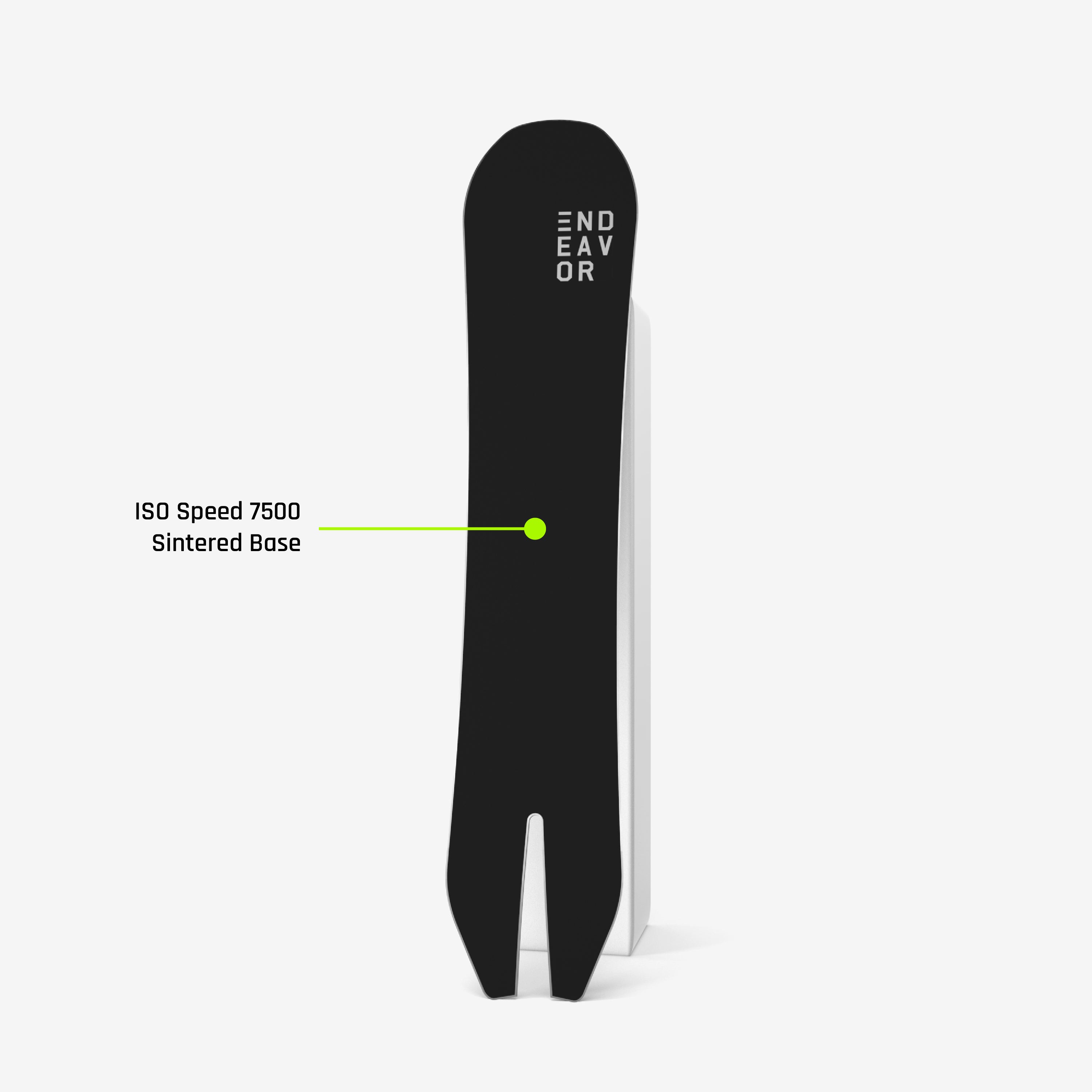 Endeavor Archetype Pro Snowboard with directional shape and swallowtail design, ideal for powder riding and versatile winter sports performance.