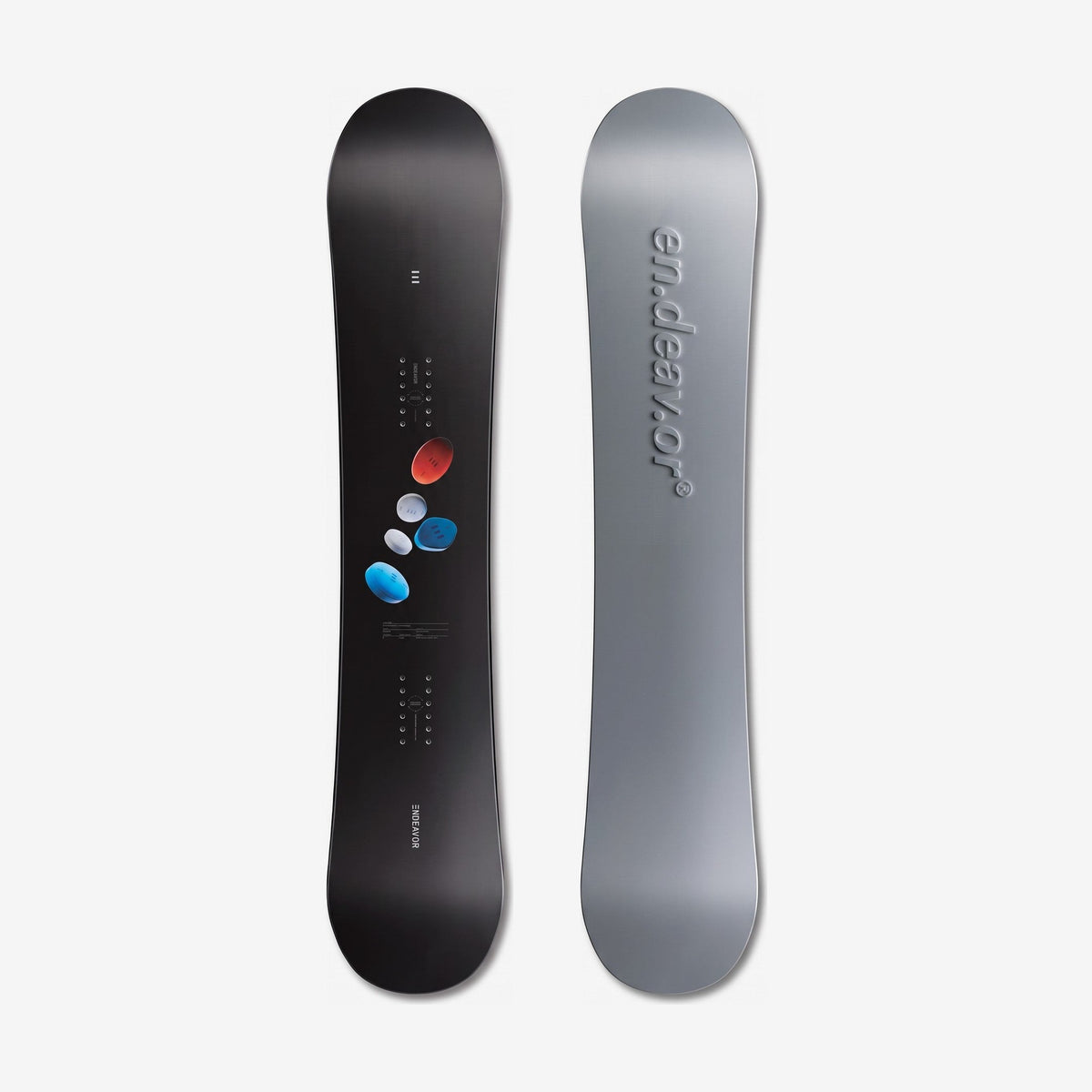 Endeavor B.O.D. W27 Snowboard, top and base side by side