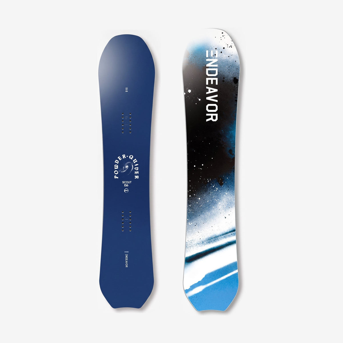 Endeavor Scout Pro Snowboard, top and base side by side