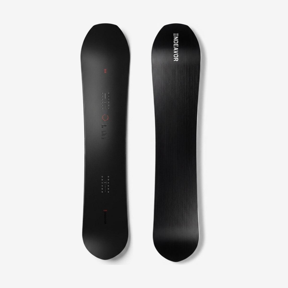 Endeavor Trooper Pro Snowboard, top and base side by side