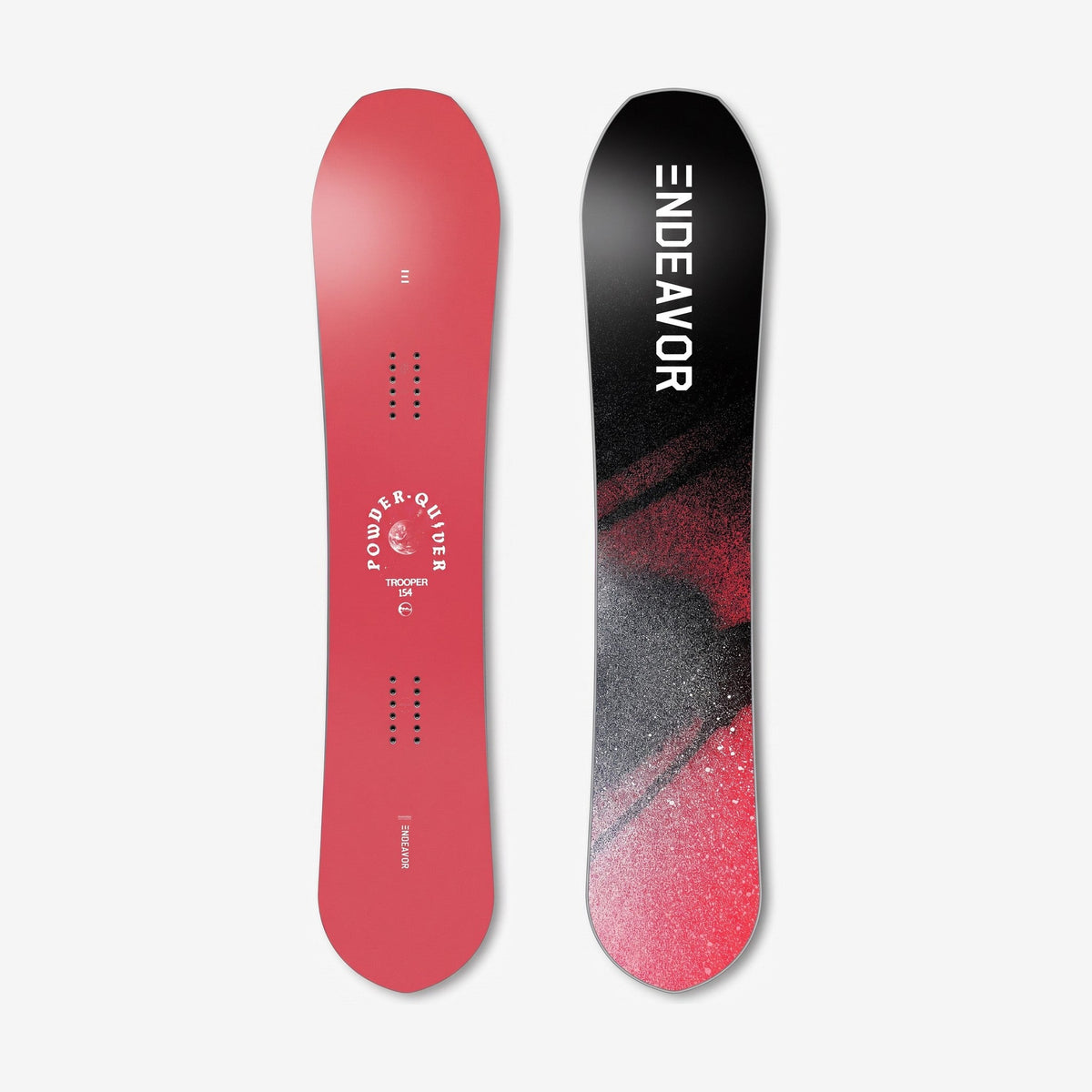 Endeavor Trooper Pro Snowboard, top and base side by side